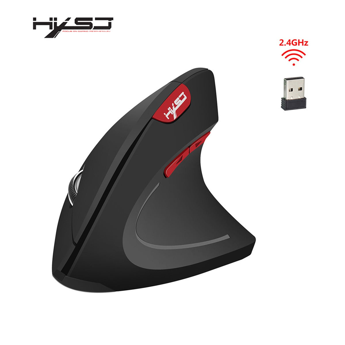 New Wireless Mouse 2.4G Vertical Health Mouse External Battery 6D Design Computer Office-4