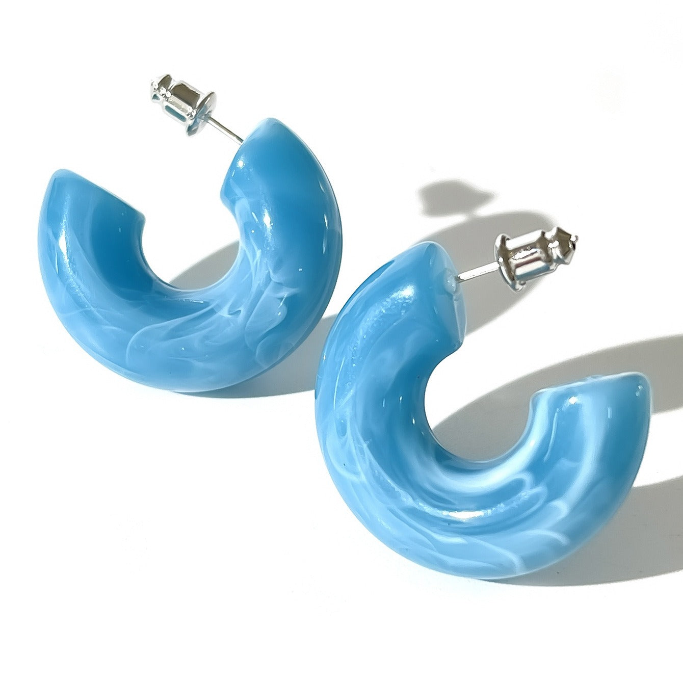 C-shaped acrylic candy mixed color personalized versatile women's earrings-7