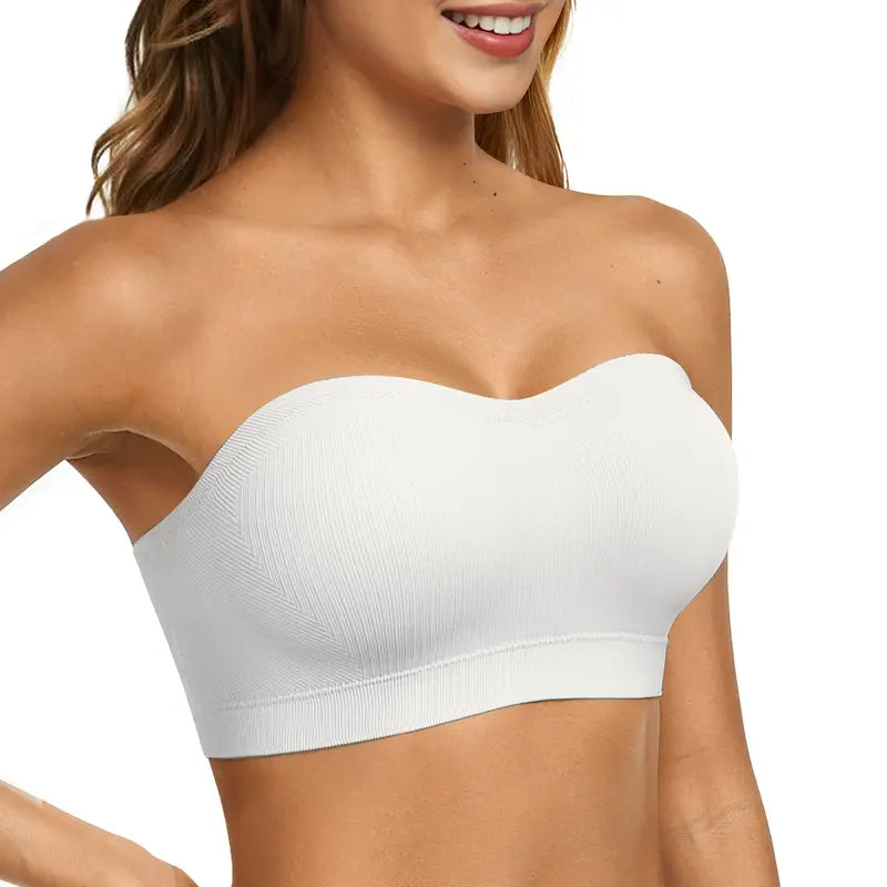 Women's Strapless Non-Slip Bandeau Bra, Seamless Wireless Tube Top-9