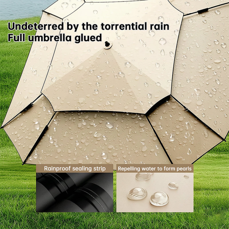 2.0-2.6m Octagonal Fishing Umbrella Portable Beach Sun Shade Camping Parasol UV Waterproof with Carry Bag-9