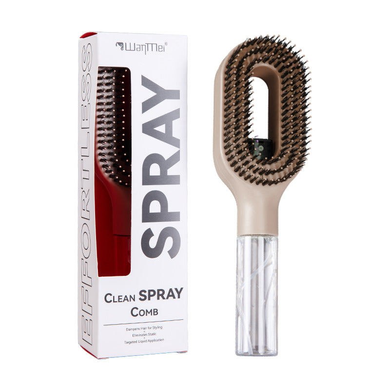 Multifunctional Mist Spray Comb with Transparent Spray Bottle, Hollow Handle, Hair Straightening Comb, Export Hair Care Tool-2