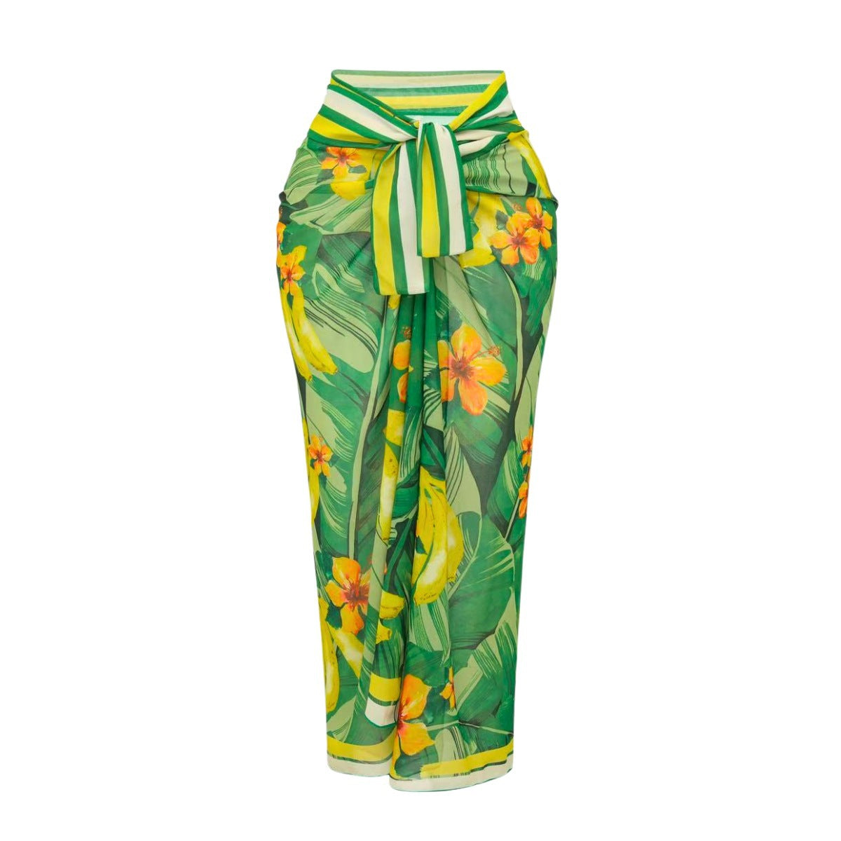 Green Single Shoulder Ruffle Design One-Piece Swimwear Set for Women-9