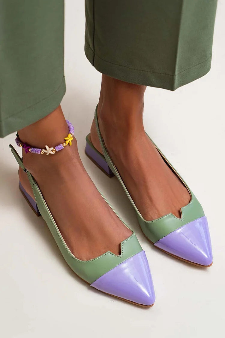 VIOLANTE | POINTED BALLET FLATS WITH BICOLOR DETAIL-1