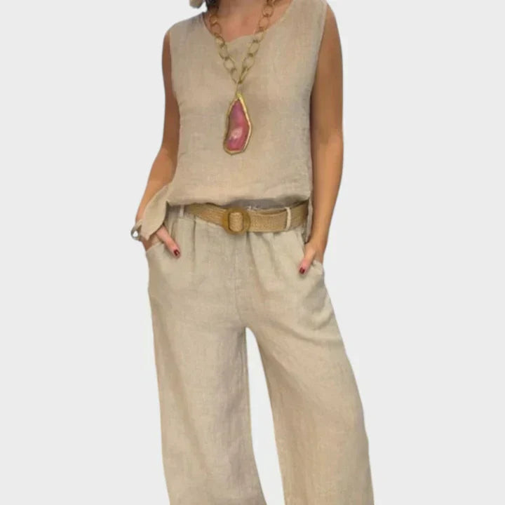 Paloma | Bohemian Sleeveless Top and Cropped Pants Co-Ord Set-2