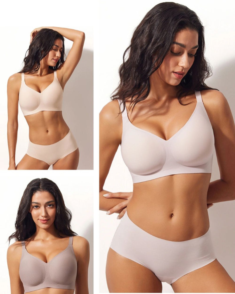 Jelly Wireless Women Comfortable Push Up Bra-2