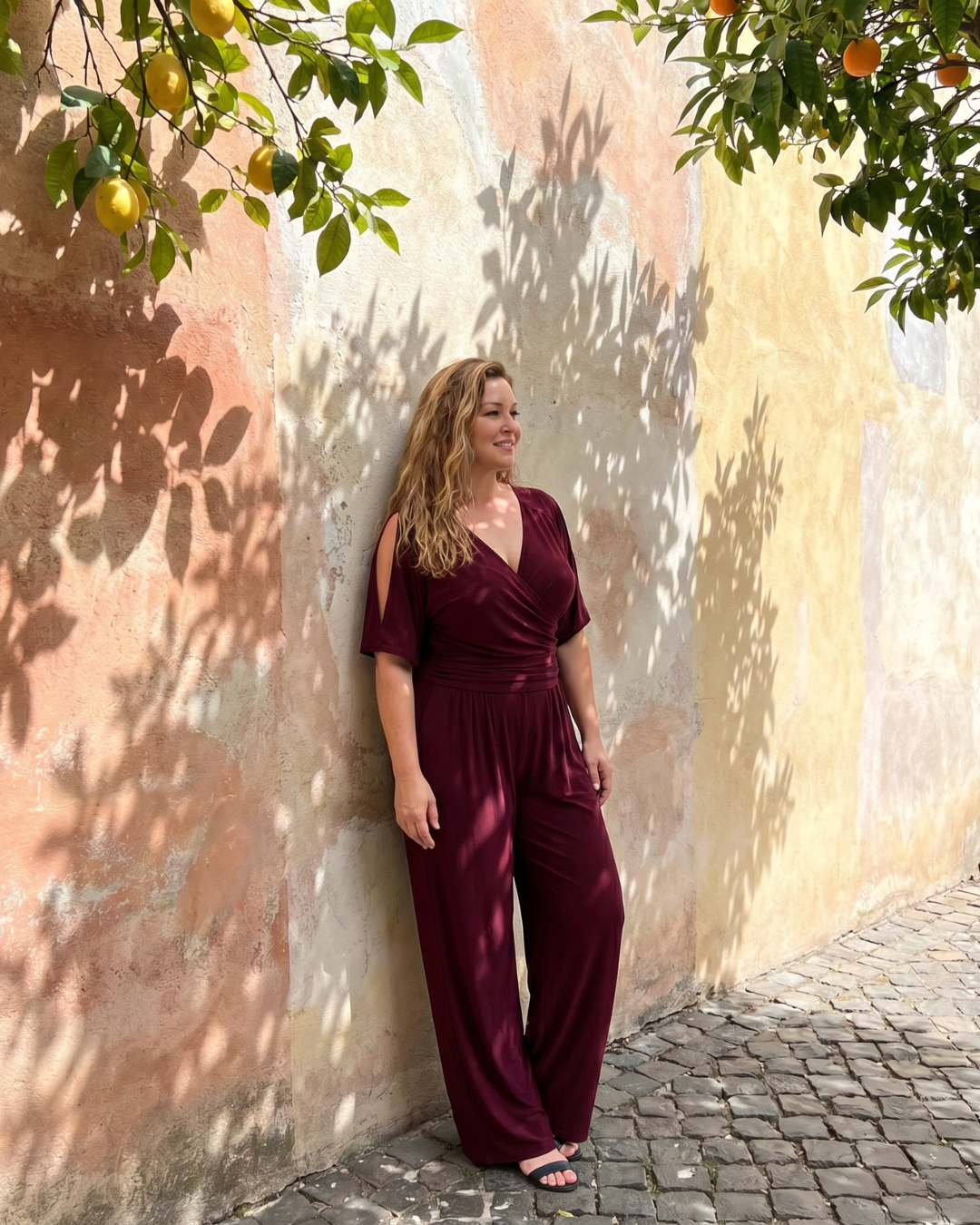 Nyxara | Cold Shoulder Wrap Waist Relaxed Jumpsuit-9
