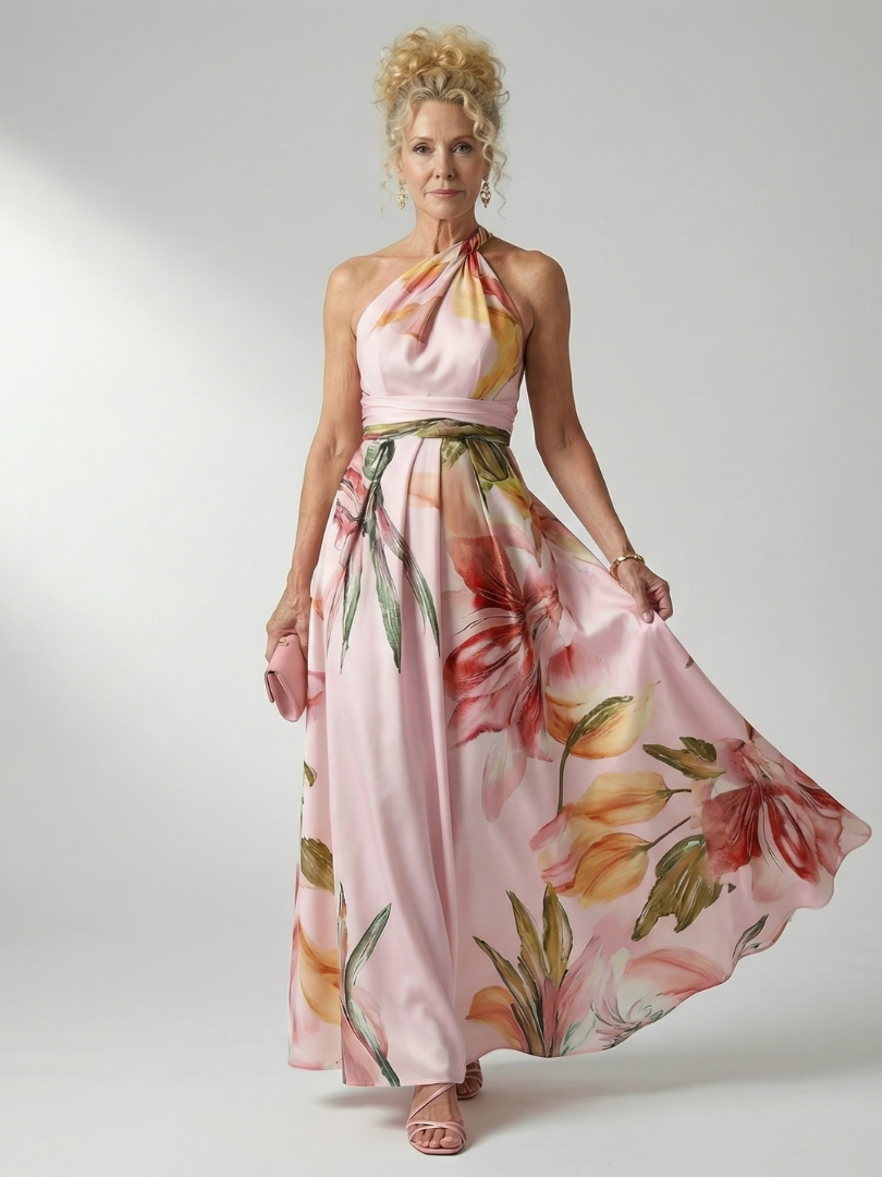Amiel | Light Floral Maxi Dress-8