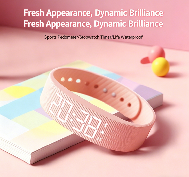Student Smart Watch with Step Counter, Vibration Alarm, Multi-Function Digital Watch, Sports Bracelet, Life Waterproof, for Women-3