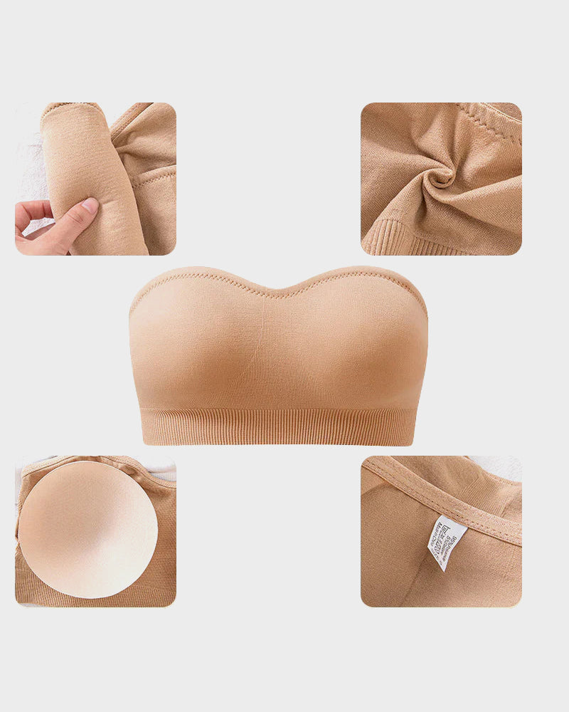 Non-Slip Bandeau Seamless Wireless Strapless Bra-6