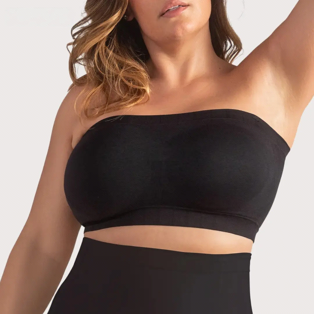 Convertible Strapless Bandeau Bra with Wireless Comfort, Anti-Slip Grip & Removable Straps-2