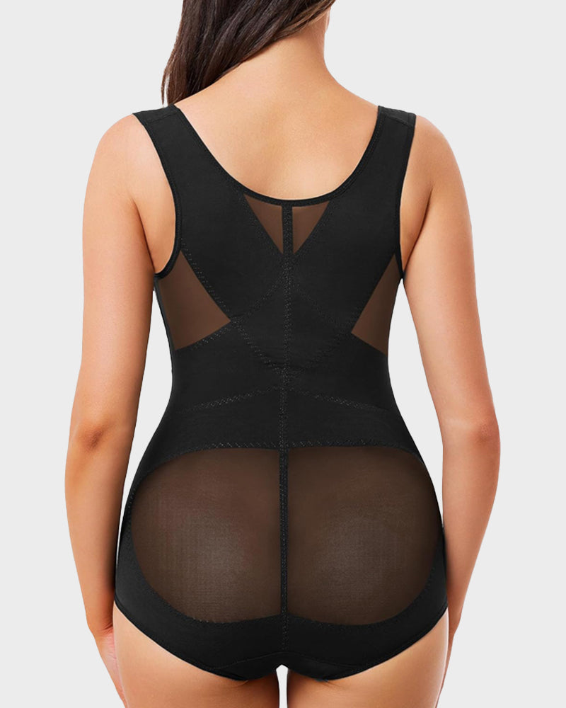 Open Bust Cross Compression Body Shaper-6