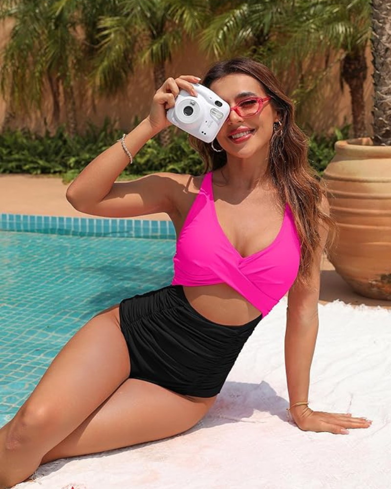 One Piece Swimsuits Push Up Tummy Control Bathing Suits-26