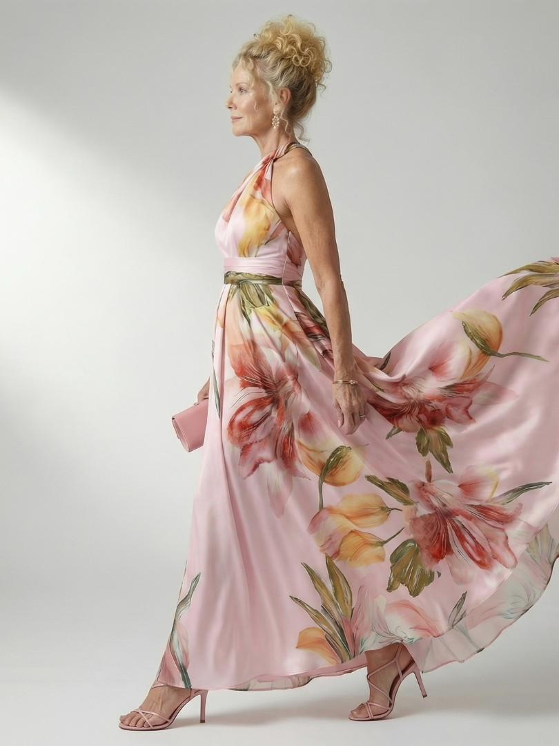 Amiel | Light Floral Maxi Dress-9