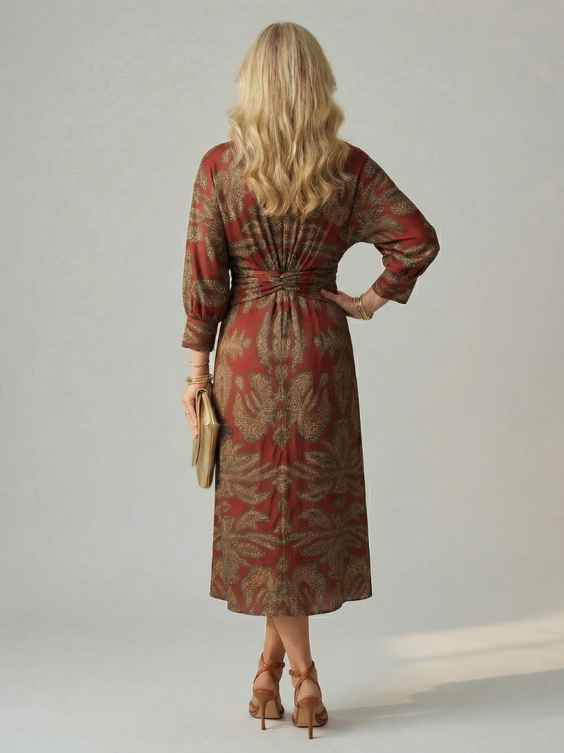 Lune | Natural Wrap Midi Dress-12