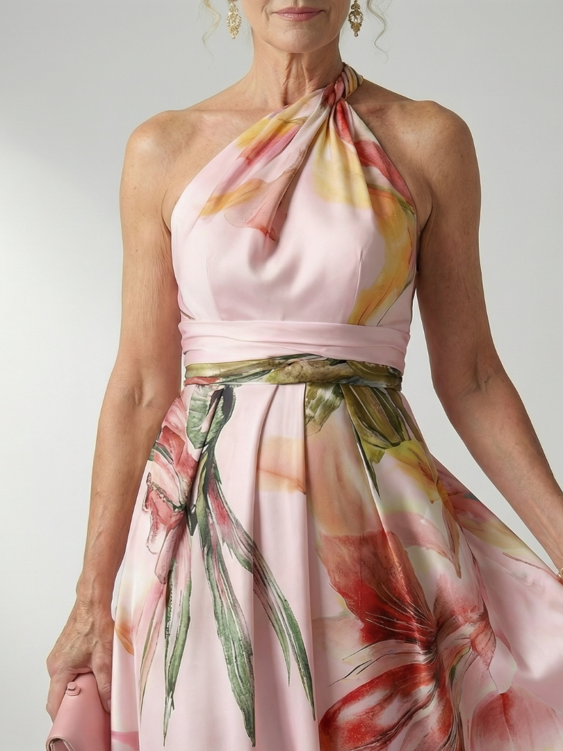 Amiel | Light Floral Maxi Dress-10