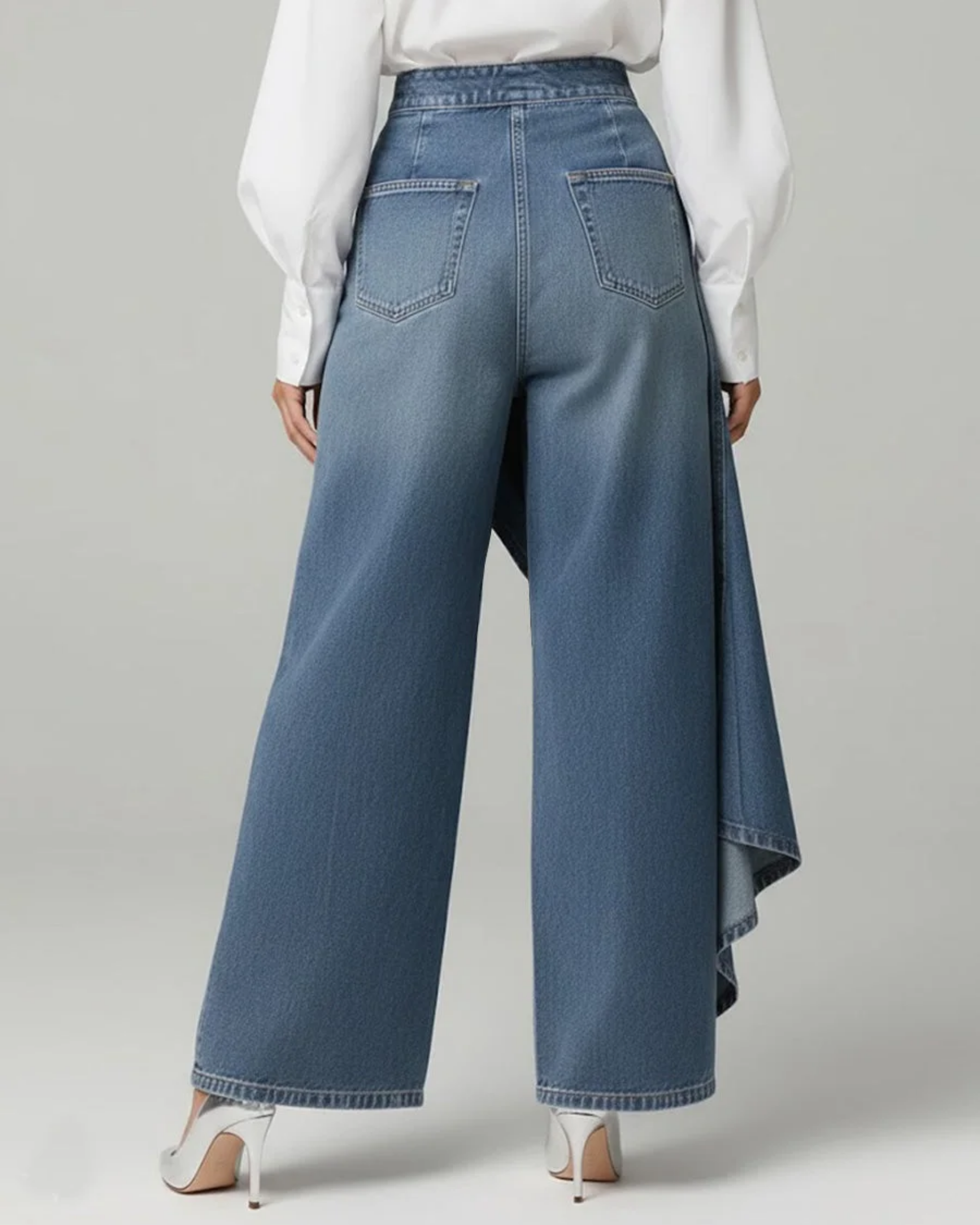 Calvra | Denim Wrap Trousers-4