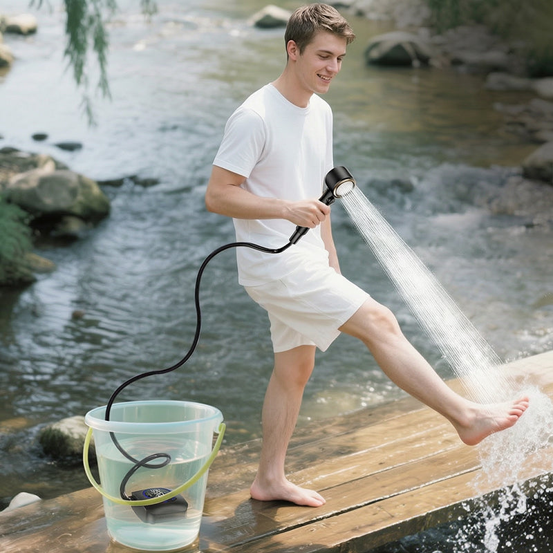 8000mAh Portable Camping Shower, IPX8 Waterproof Rechargeable Outdoor Shower Pump with Hose-4