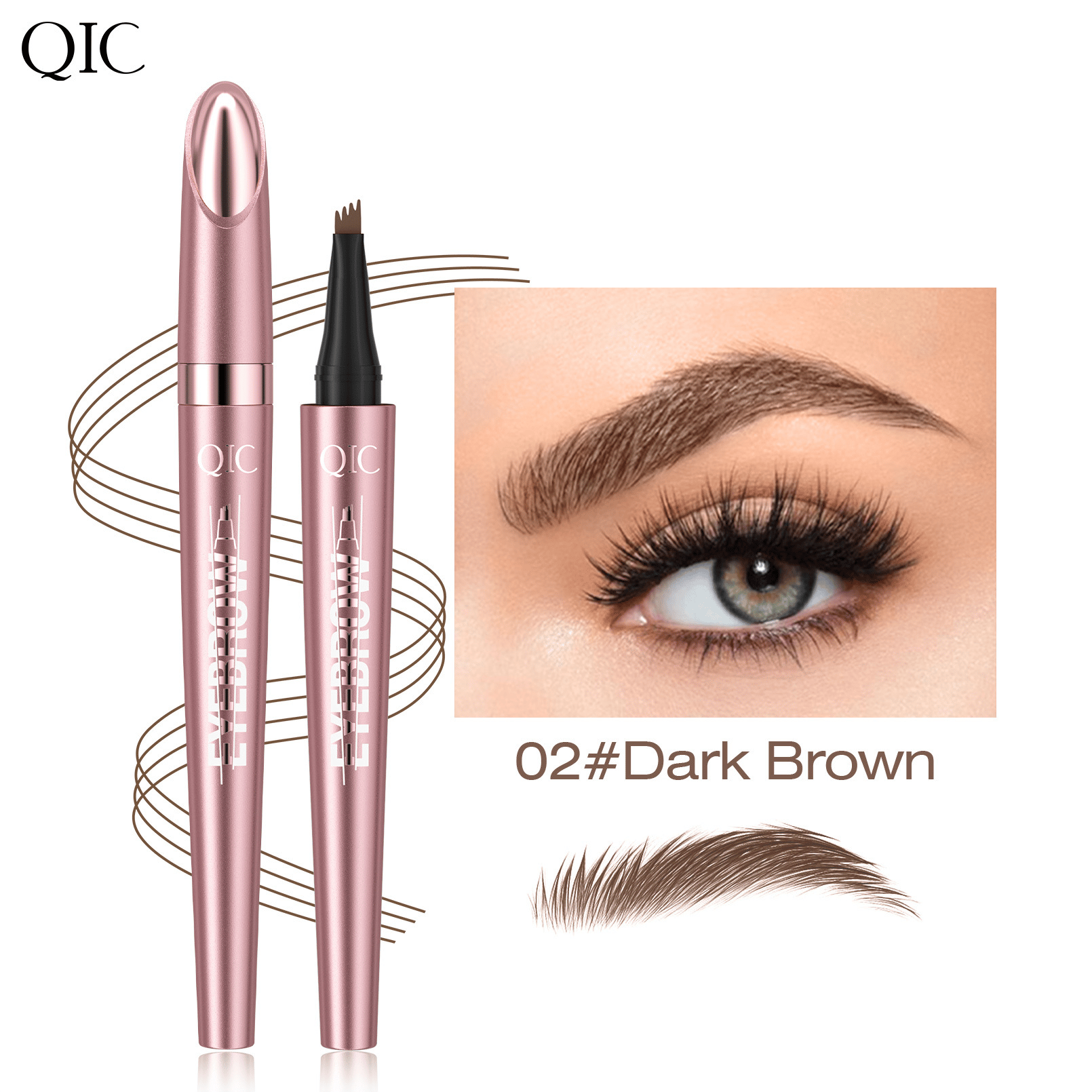 New Waterproof Micro-Fork Eyebrow Pencil, Long-Lasting Brow Pen for Natural Hair-Like Strokes-10