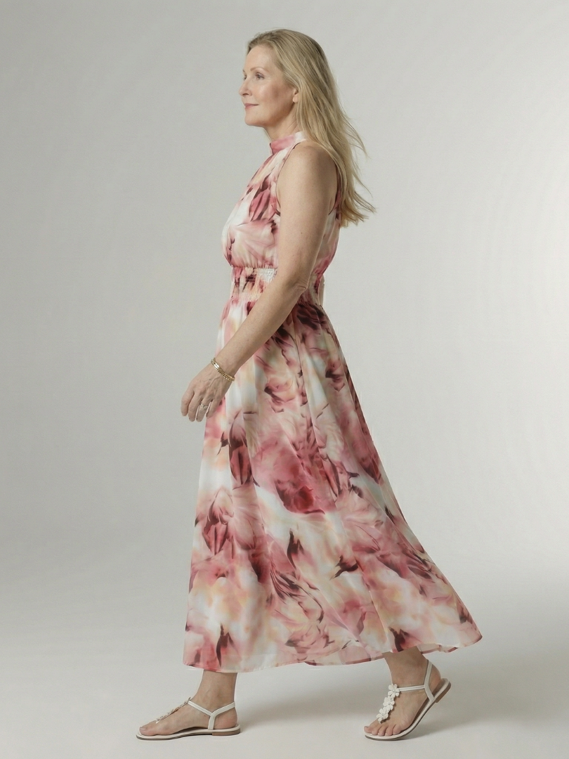 Sylin | Gathered Halter Midi Dress-13