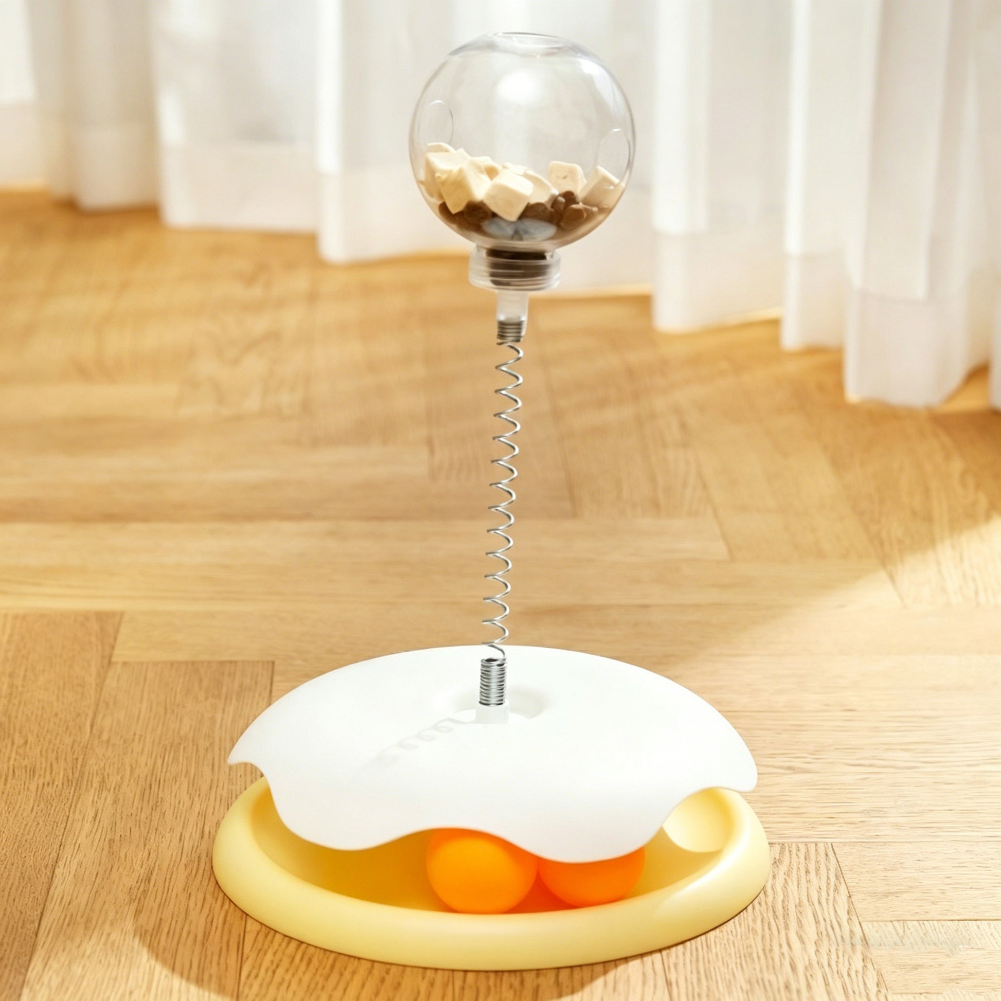 Cat Toy Puzzle Carrot Food Dispenser Suction Cup Spring Teaser-8