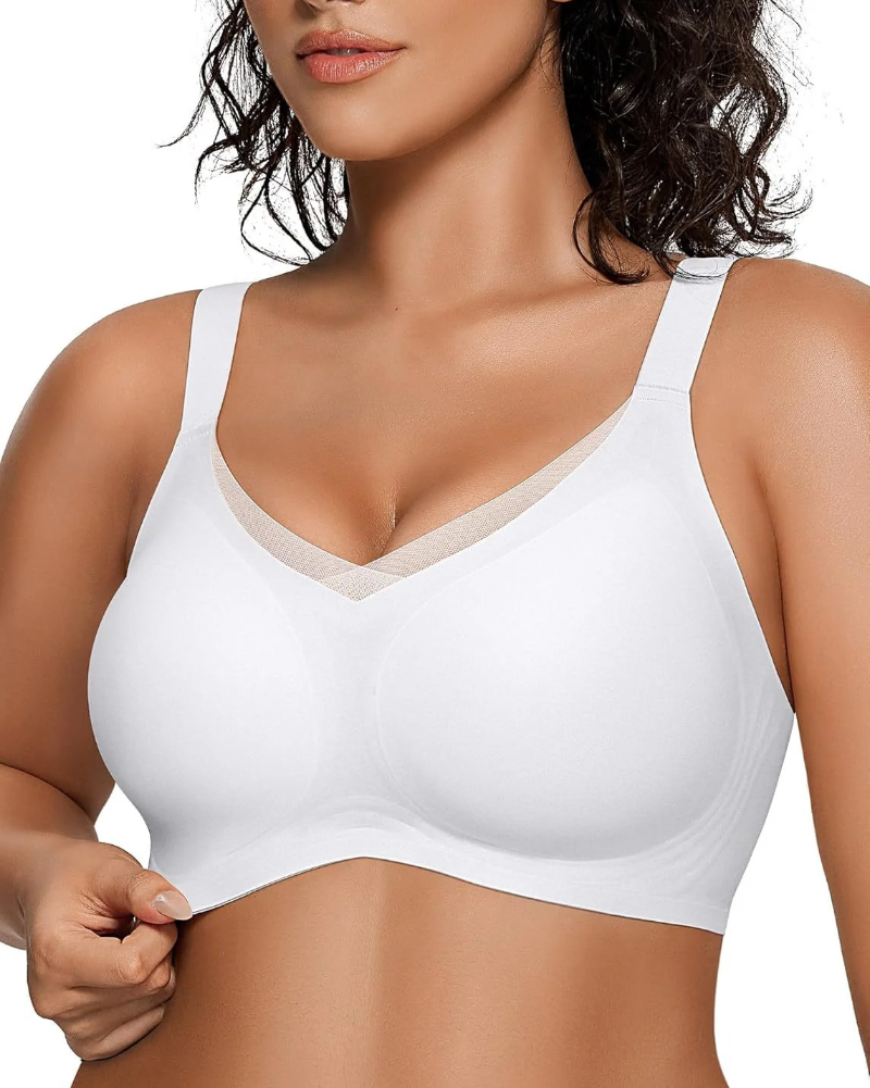Womens Wireless Bras V Mesh Comfortable Bralette Supportive-2