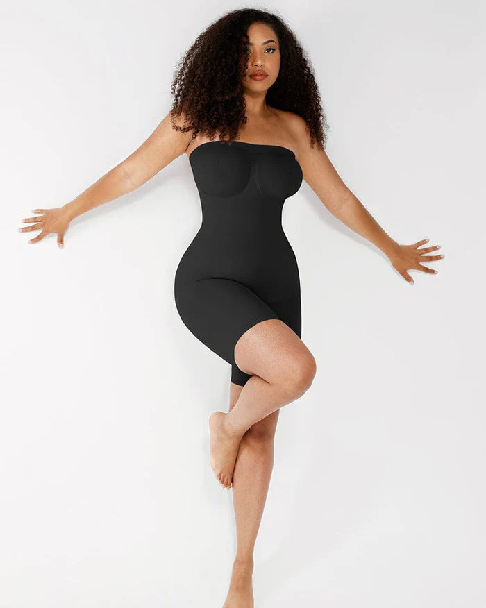 Strapless Slip Shapewear Bodysuit-3