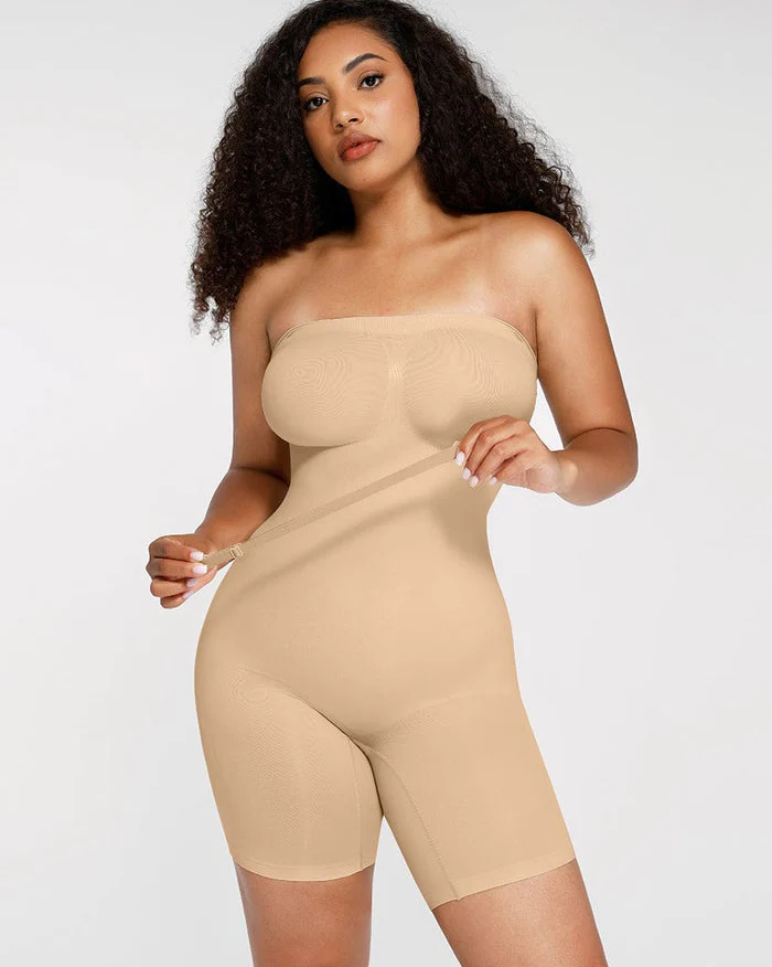 Strapless Slip Shapewear Bodysuit-7