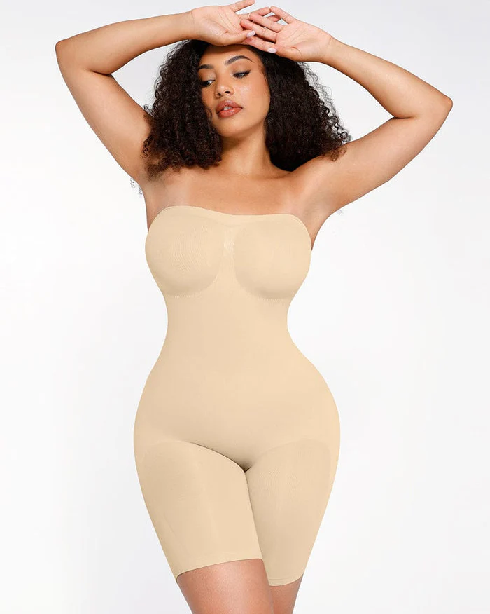Strapless Slip Shapewear Bodysuit-6