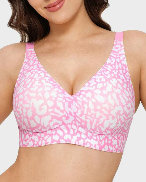 Wireless Leopard V-Neck Contour Bra-1
