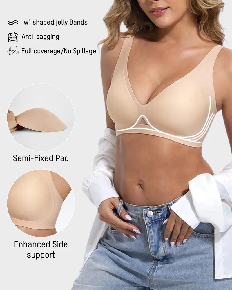 Wireless Jelly Deep-V Push-Up Bra-4