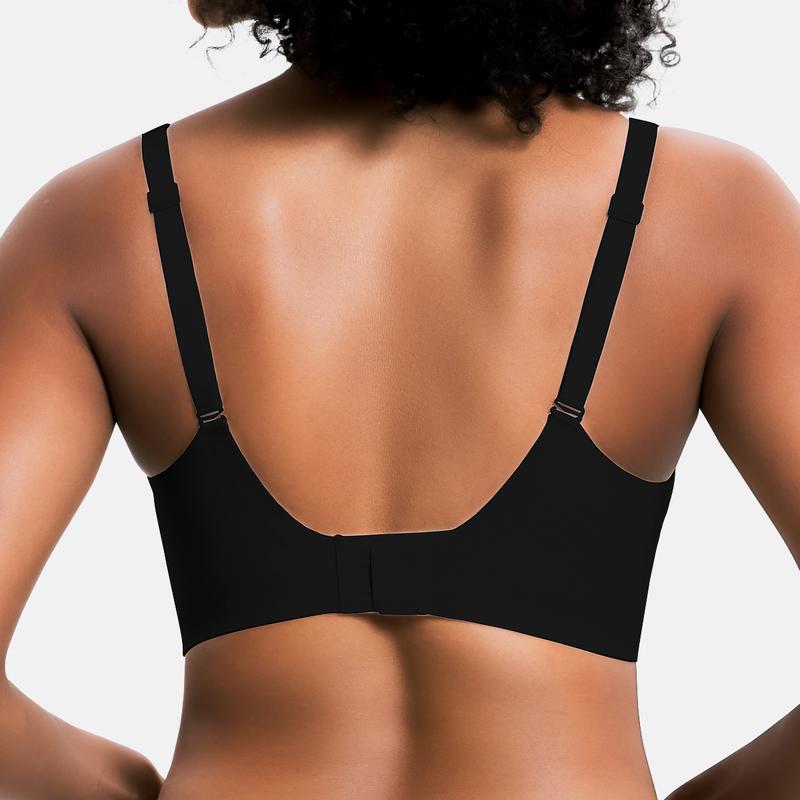Jelly Wireless Seamless Deep V Push Up Bra-5