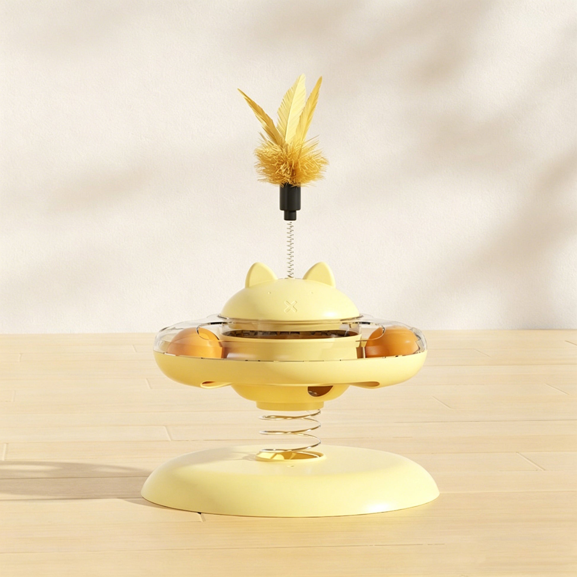 Cat Toy Puzzle Carrot Food Dispenser Suction Cup Spring Teaser-4