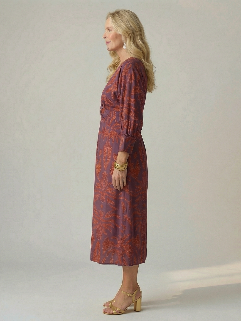 Lune | Natural Wrap Midi Dress-14