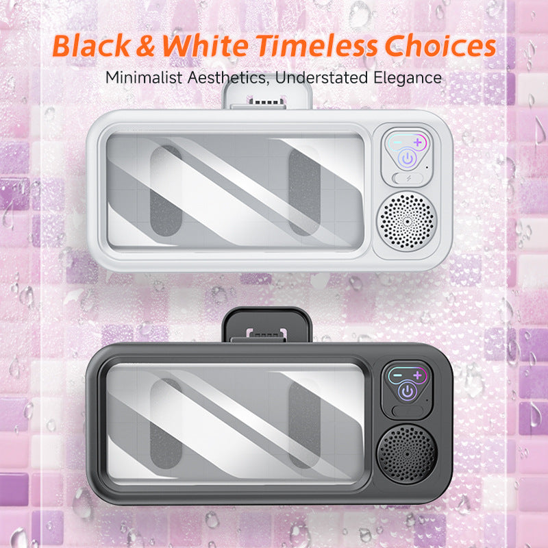 Bathroom Waterproof Phone Case with Bluetooth Speaker Stand and Touch Screen Phone Holder for Shower-3