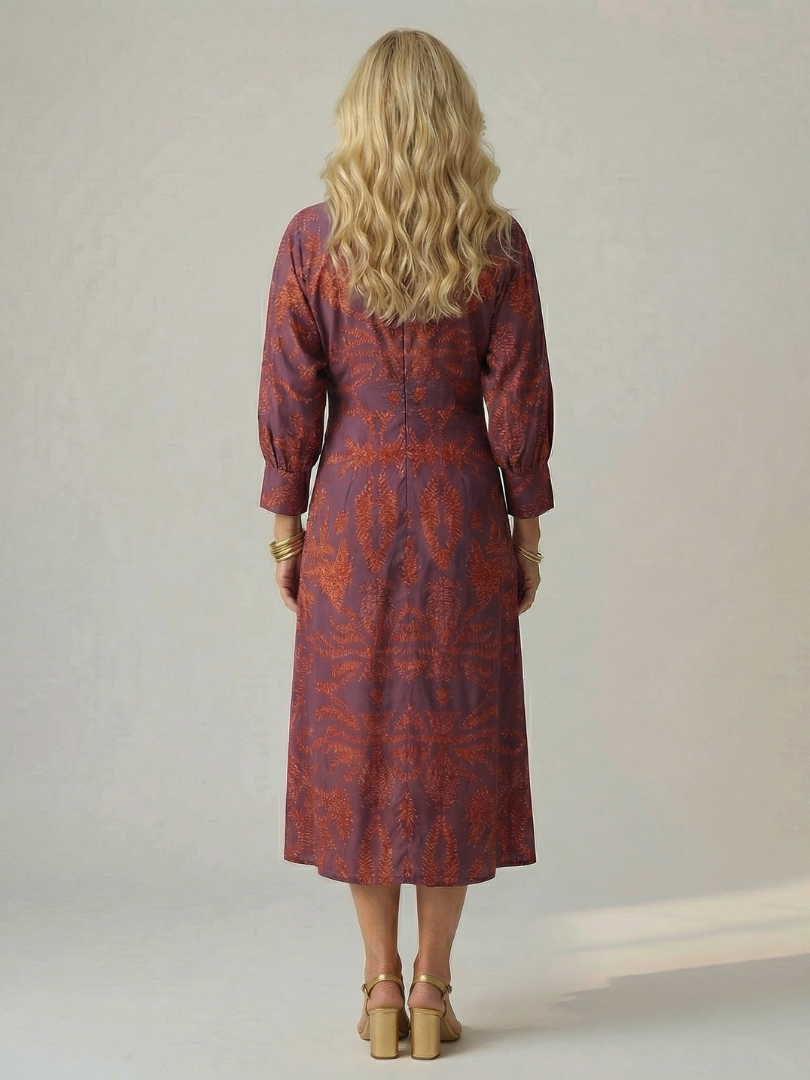 Lune | Natural Wrap Midi Dress-16