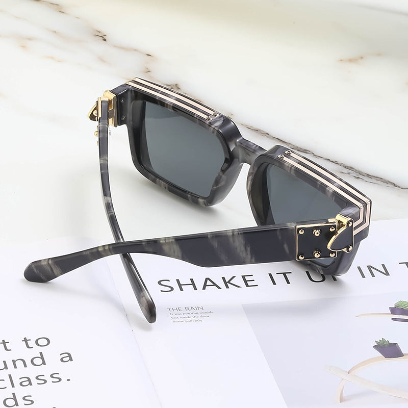 Millionaire Style Sunglasses Men Fashion Trendy Sunglasses Women High-End Square Frame Sunglasses-3