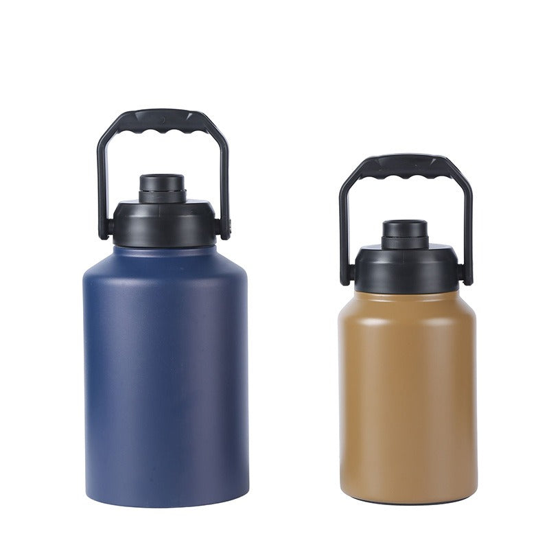 Double Wall Half Gallon Insulated Water Bottle Jug 64oz 128oz Stainless Steel Sports Water Flask with Handle-2