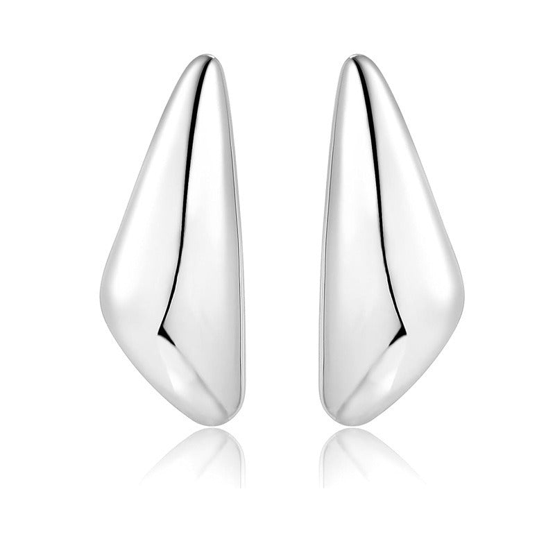 Fashionable Droplet Earrings with Advanced Light Sensitive Surface Gold Melon Seed Earrings-4