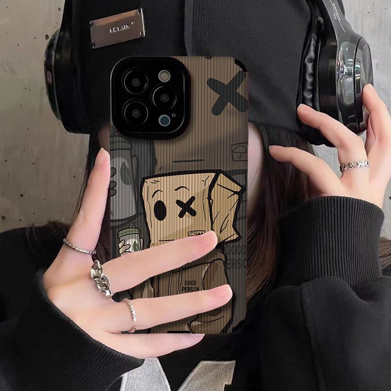 Suitable for social anxiety cardboard boxes iPhone 11 Apple 14 13 all inclusive 15PRO phone case 12 drop resistant 7P-3