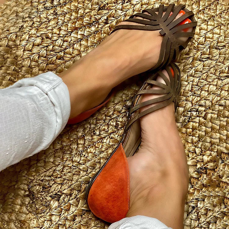 WHITNEY | ENGRAVED SANDALS WITH BICOLOR DETAIL-2
