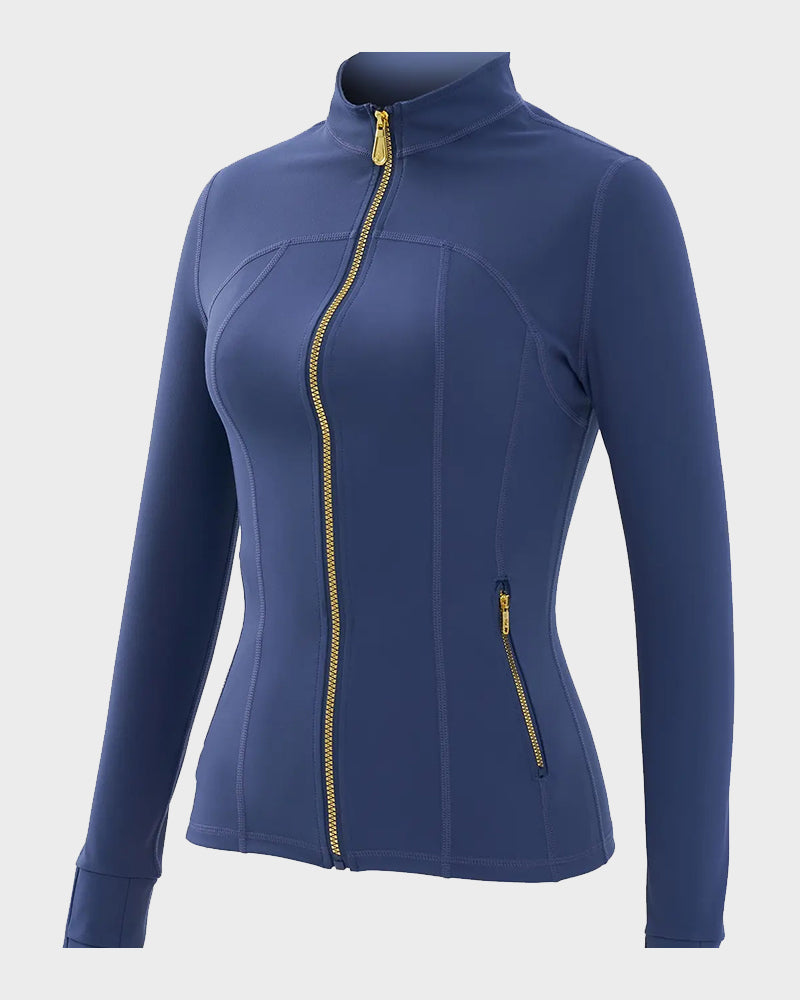 Golden Zipper Sport Jacket & 25" Leggings Set-9