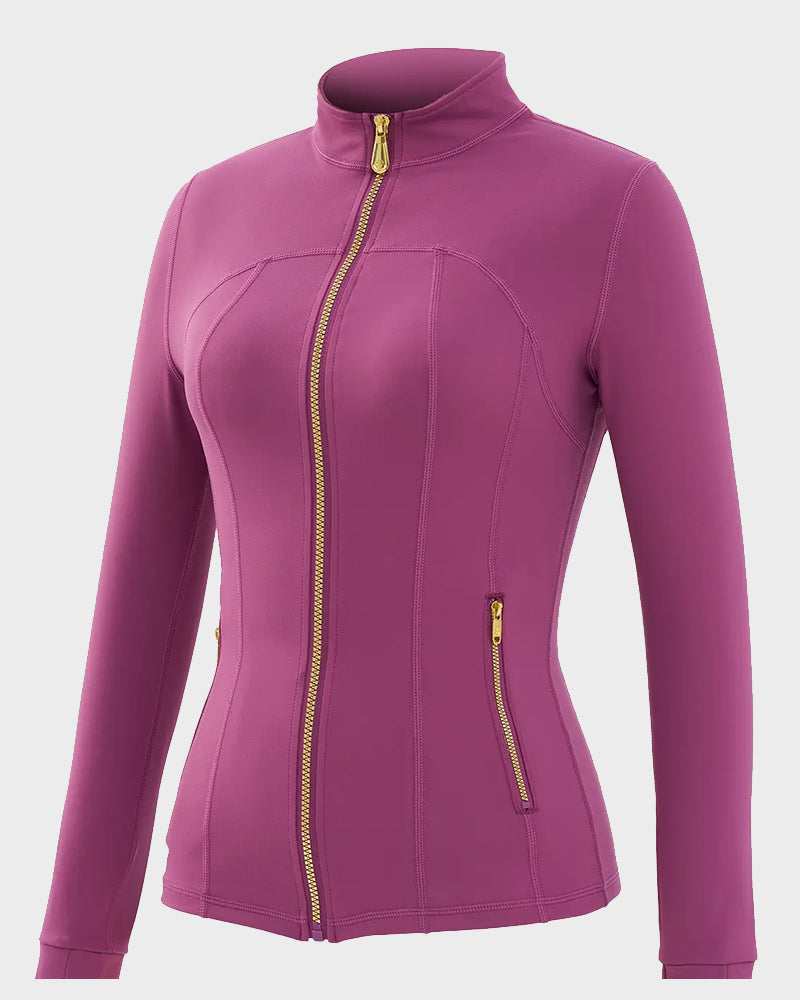 Golden Zipper Sport Jacket & 25" Leggings Set-11