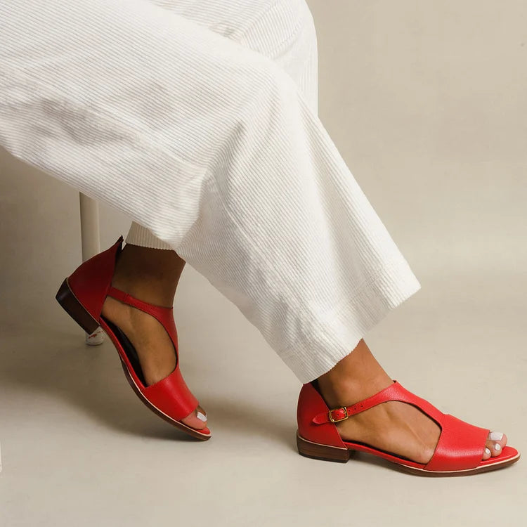 ALBINA | OPEN LOW SANDAL WITH STRAP-1