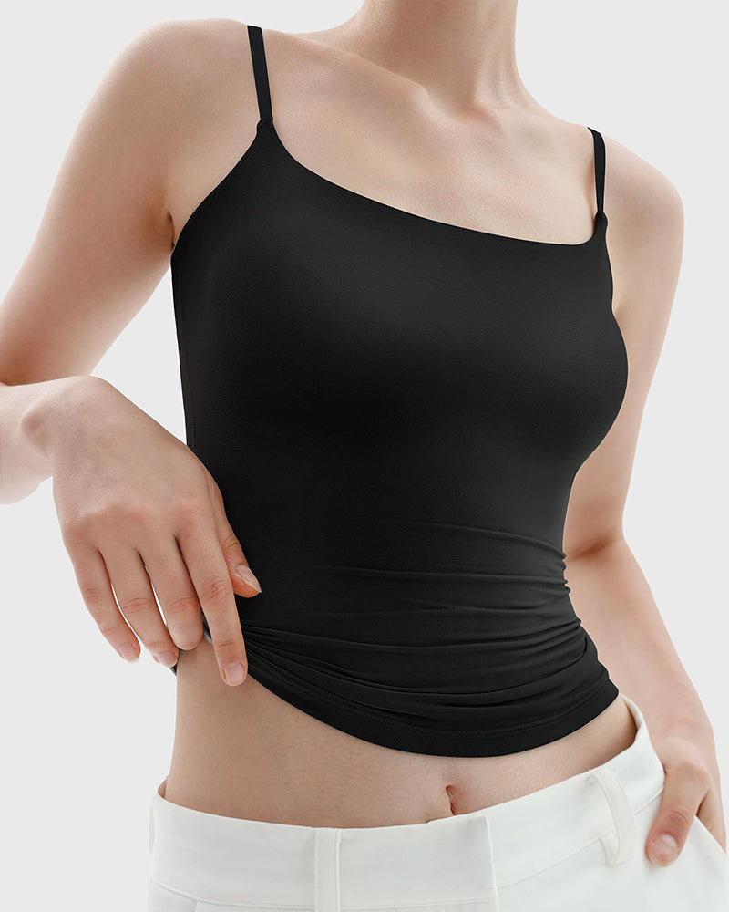 Minimalist Slim Tank Top – Square Neck & Adjustable Straps-2