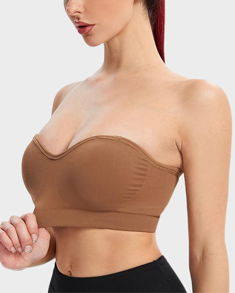 Non-Slip Bandeau Seamless Wireless Strapless Bra-3