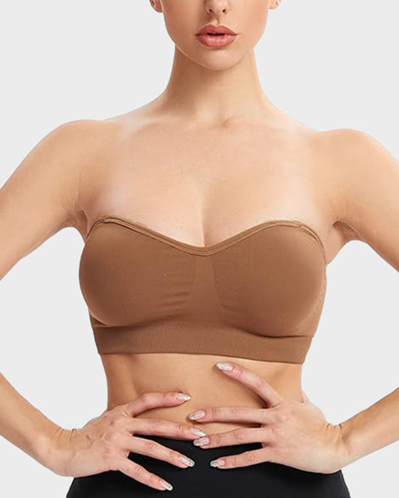 Non-Slip Bandeau Seamless Wireless Strapless Bra-1