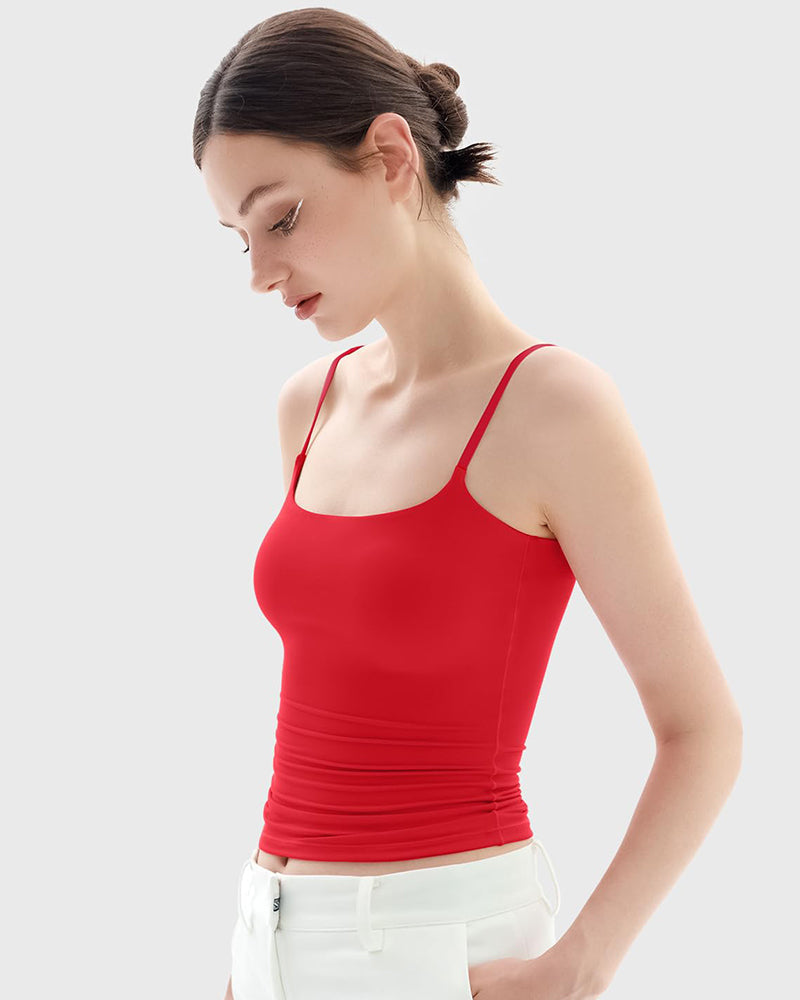 Minimalist Slim Tank Top – Square Neck & Adjustable Straps-13