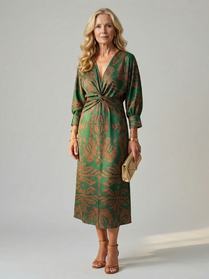 Lune | Natural Wrap Midi Dress-1