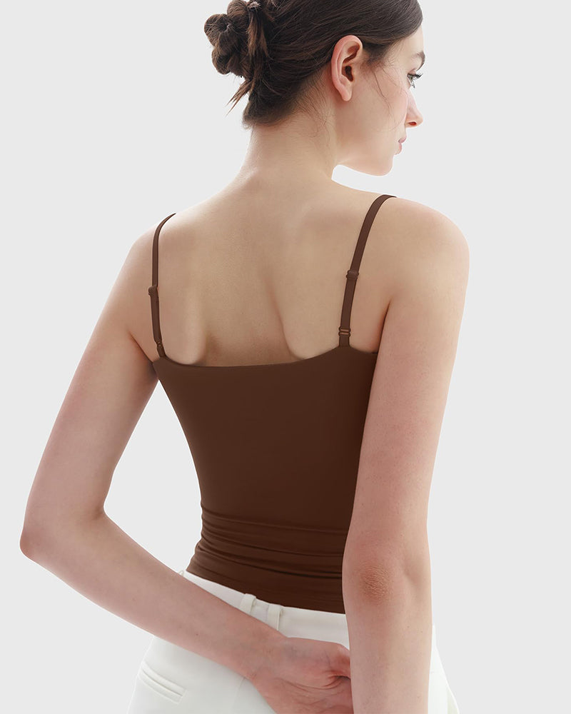 Minimalist Slim Tank Top – Square Neck & Adjustable Straps-16