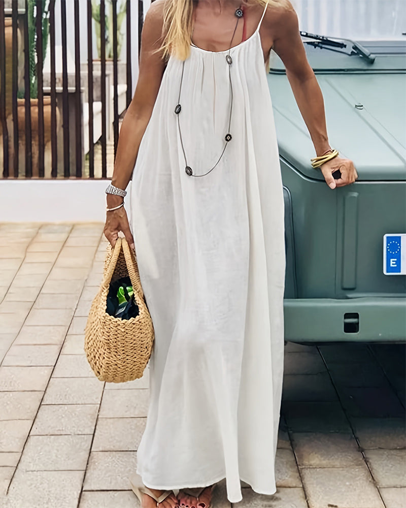 Elegant Sleeveless Long Dress, Ladies Sleepwear for Indoor Wear-8
